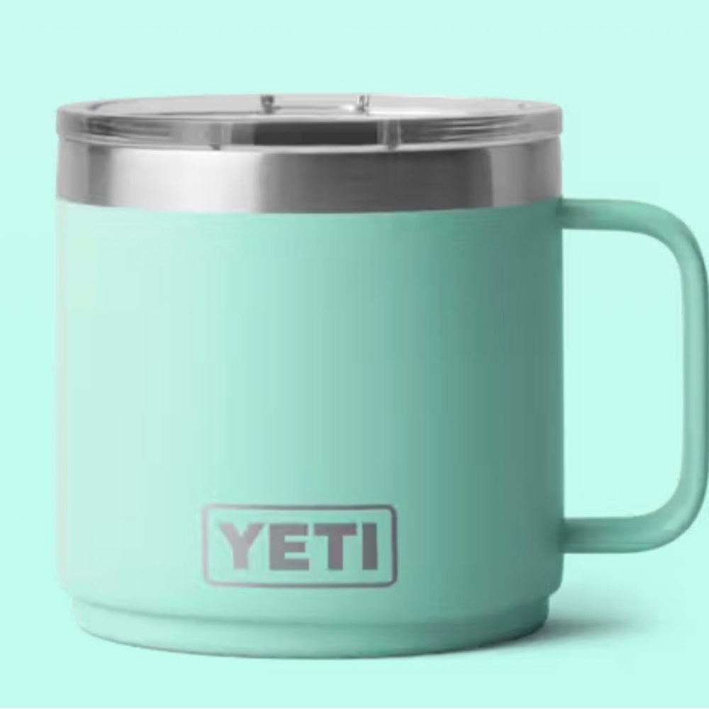 YETI Rambler 14 oz Mug in Seafoam with Stainless Steel